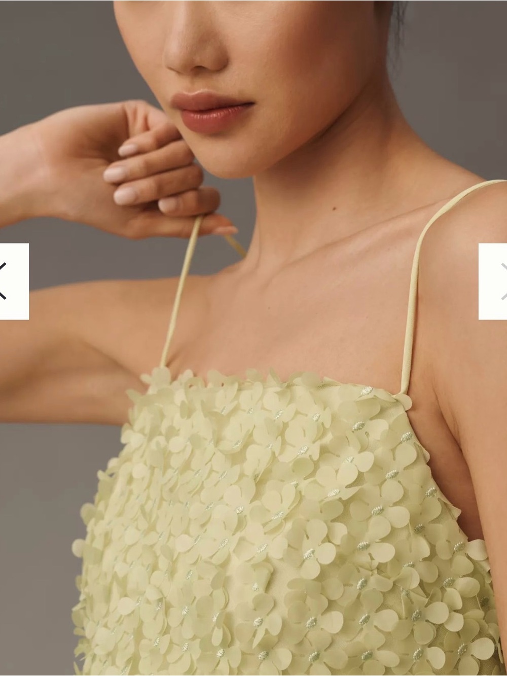 Anthropologie 3D Green Floral Embellished Mini Dress Size XXS